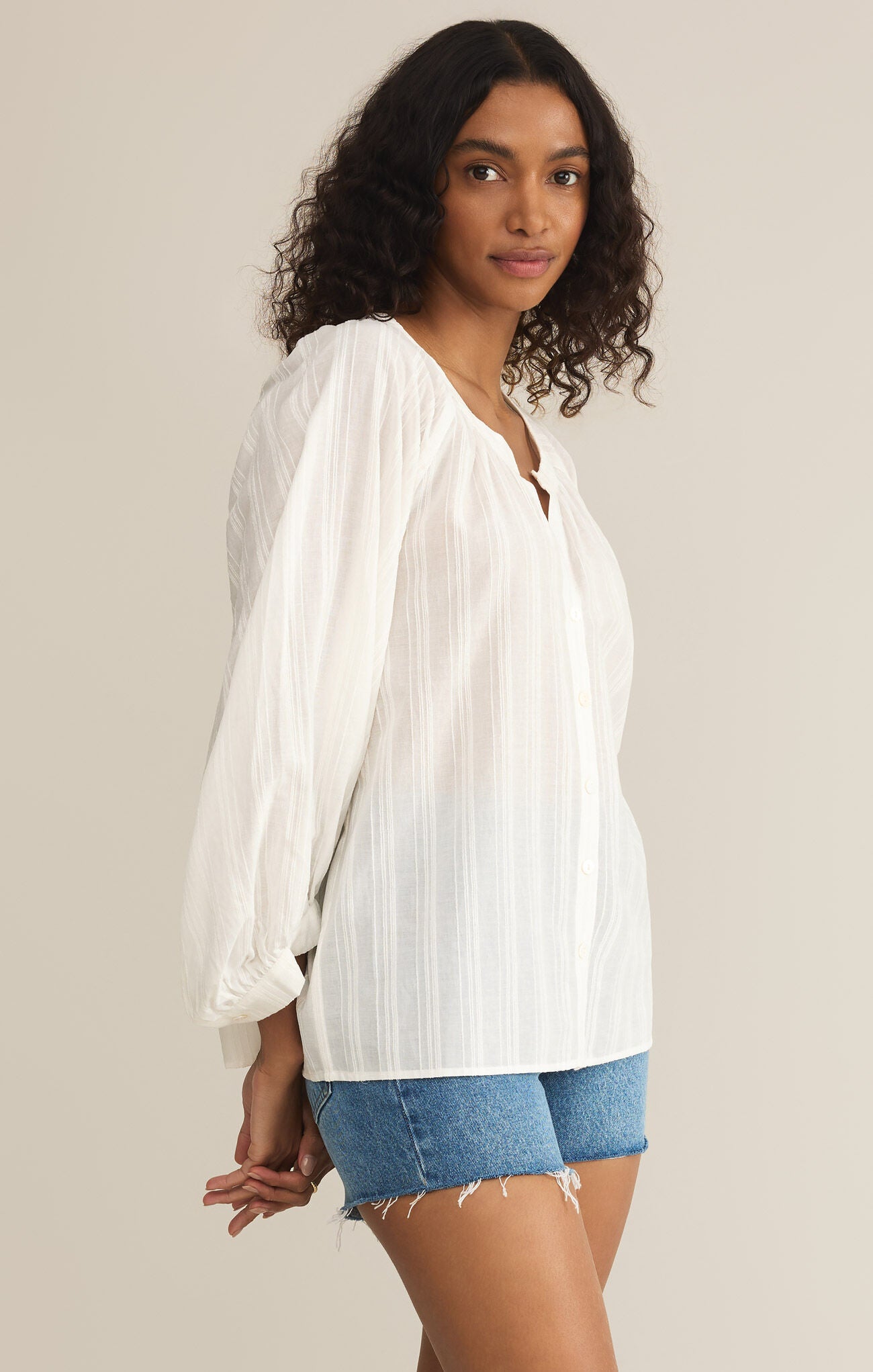 Wren Button up Top - White