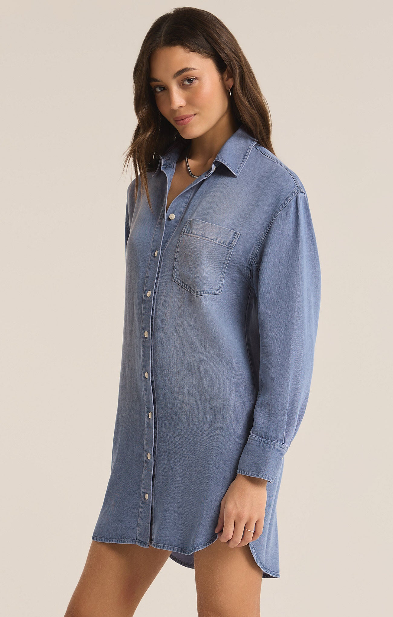 Dover Chambray Dress - Sun Bleached Indigo