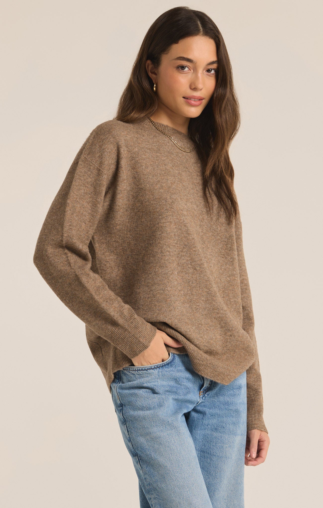 Gia Crew Neck Sweater - Chai