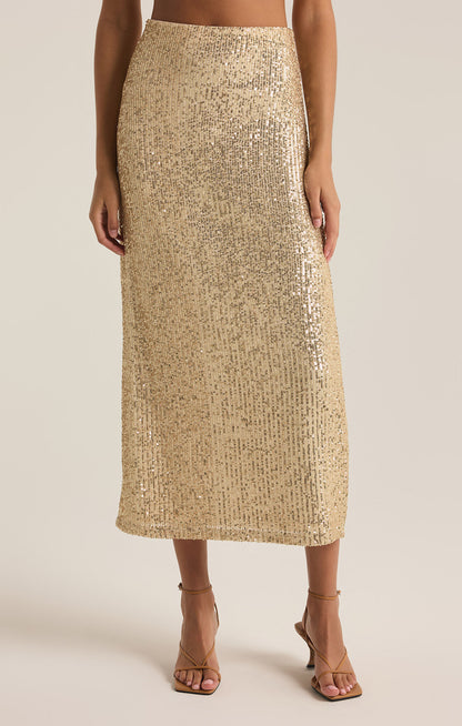 Saturn Sequin Skirt - Champagne