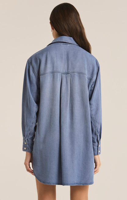 Dover Chambray Dress - Sun Bleached Indigo