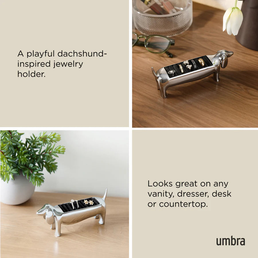 Dachsie Ring Holder - Chrome