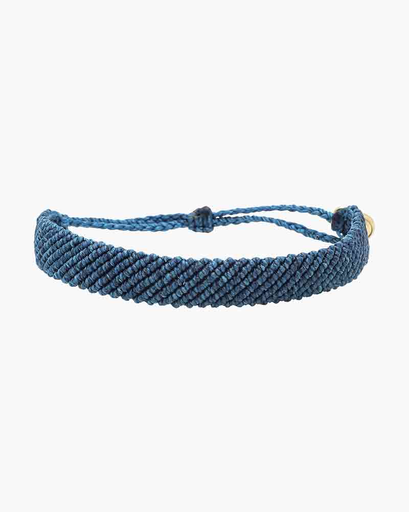 Flat Braided Bracelet - Blue