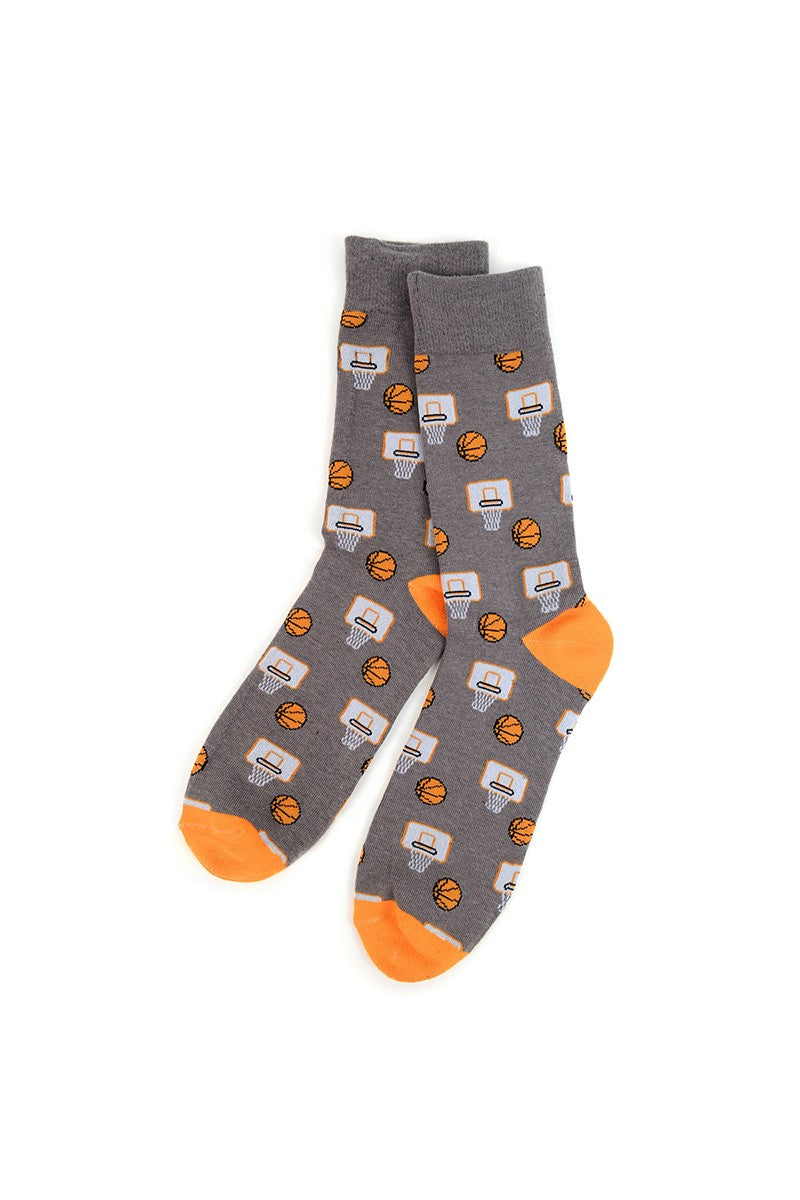 Men's Grey Basketball Socks