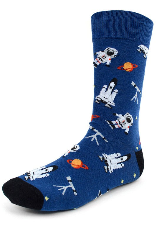 Men's Navy Astronaut Socks