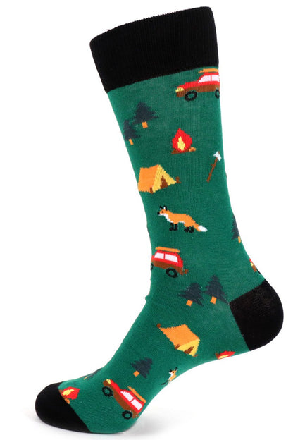 Men's Green Camping Socks (Fox)