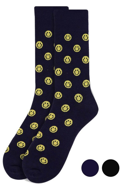Men's Black Smiley Socks