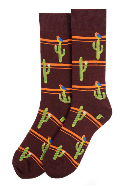 Men's Brown Cactus Socks