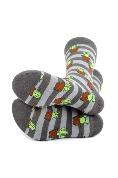 Men's Grey Cactus Socks
