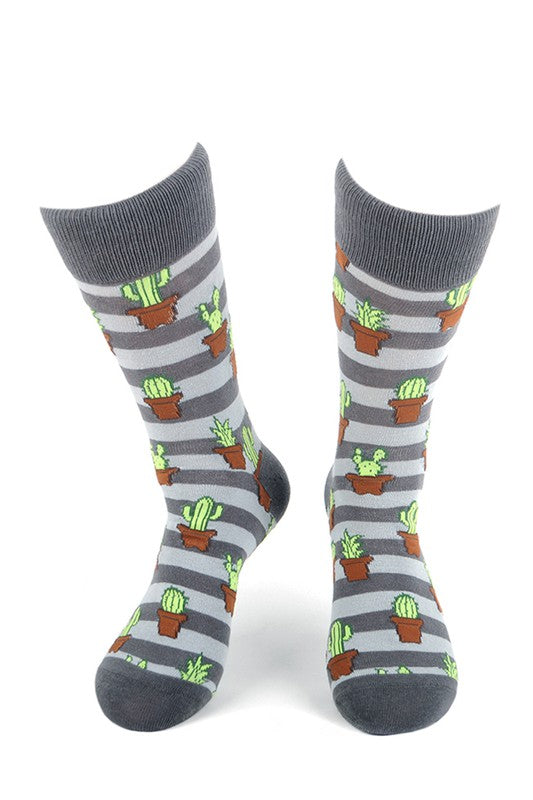 Men's Grey Cactus Socks