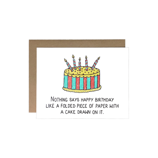 Birthday Cake Drawn on it Card