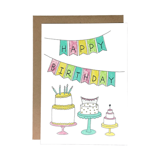 Birthday Cakes and Banners Card