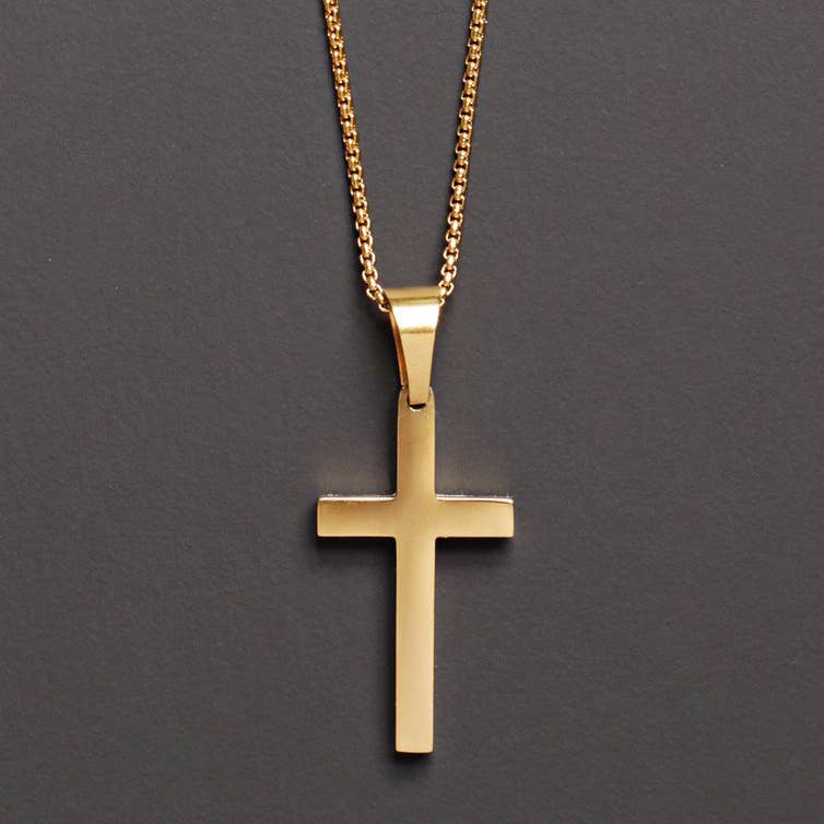Large Gold Cross Necklace For Men
