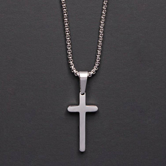 Stainless Steel Cross Necklace (22")