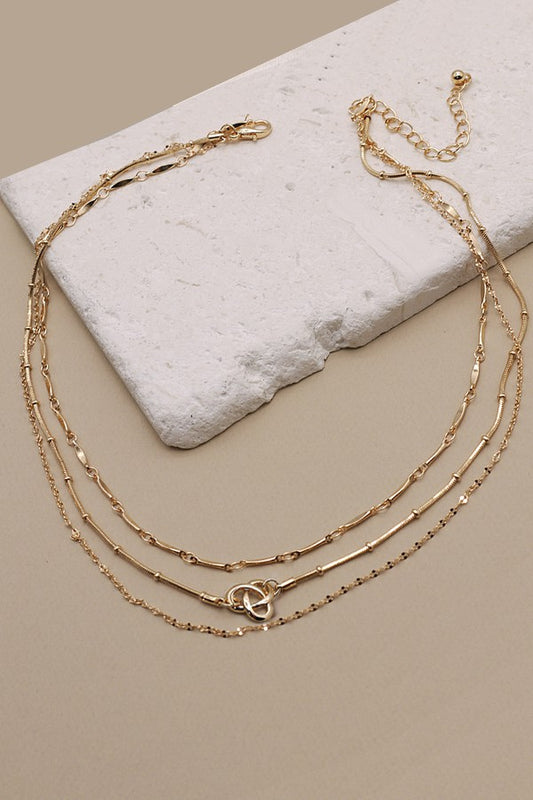 Trio Chain w/ Knot Necklace