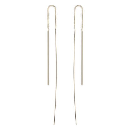 Sterling Silver Plate Needle and Thread Earrings
