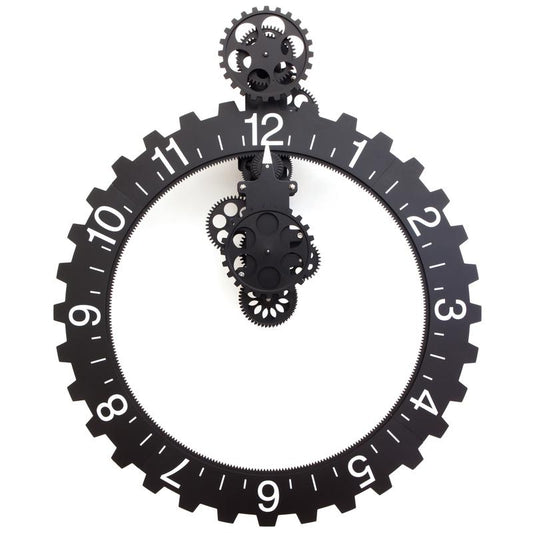Big Wheel Hour Wall Clock - Black