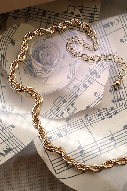 Classic Rope Chain Necklace - Gold