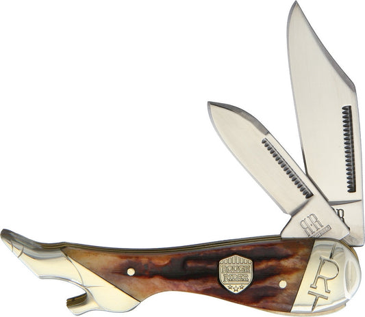 Rough Ryder Small Leg Knife Brown Bone