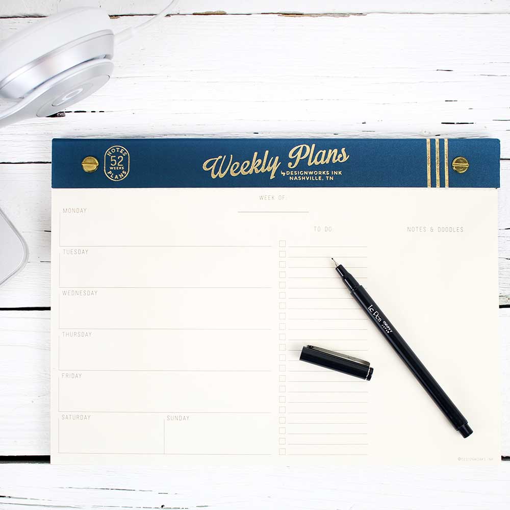 Weekly Desk Planner Teal Cloth - Weekly Plans
