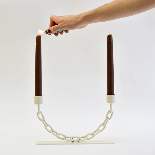 Chain U Candleholder - Cream