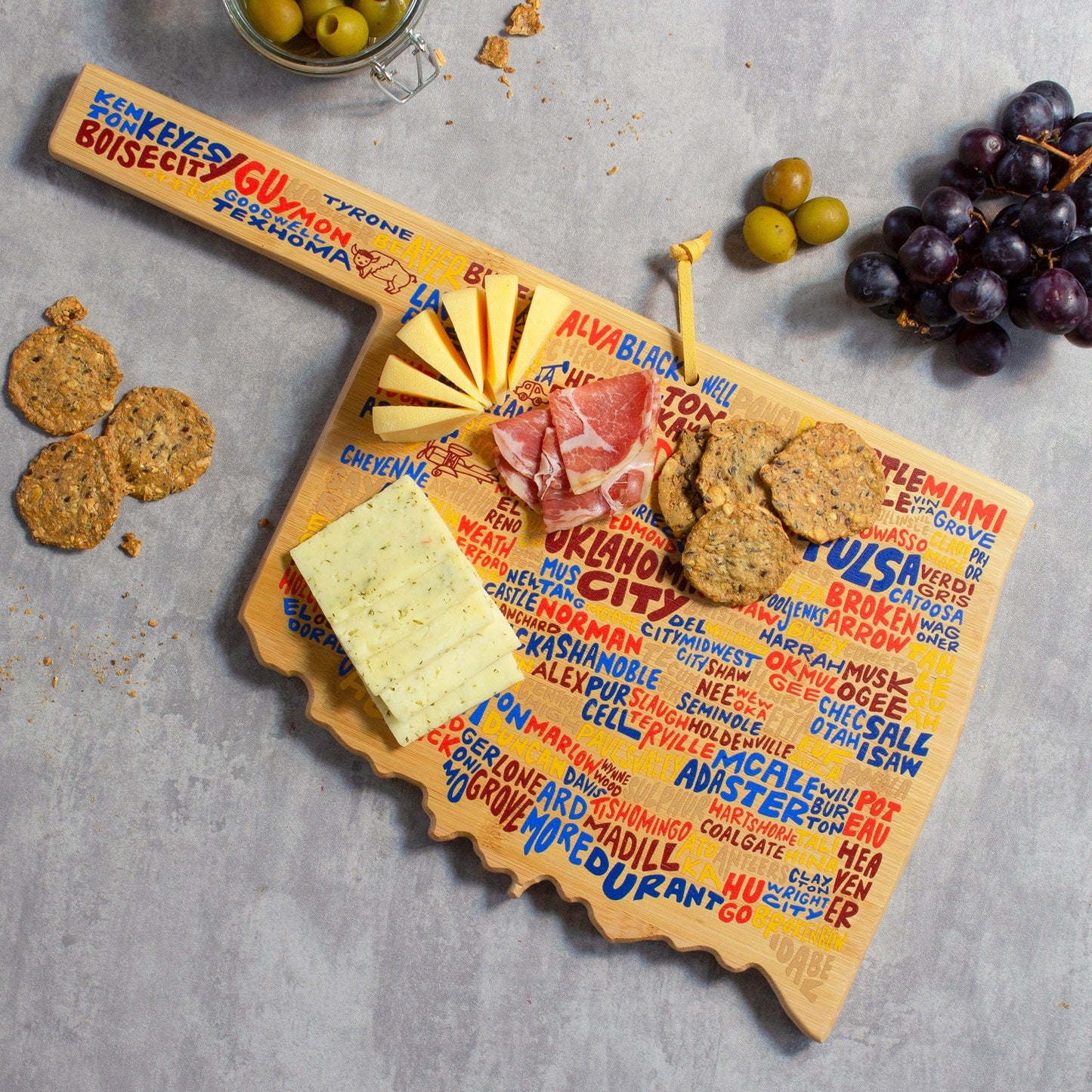 Wander on Words Oklahoma Cutting Board