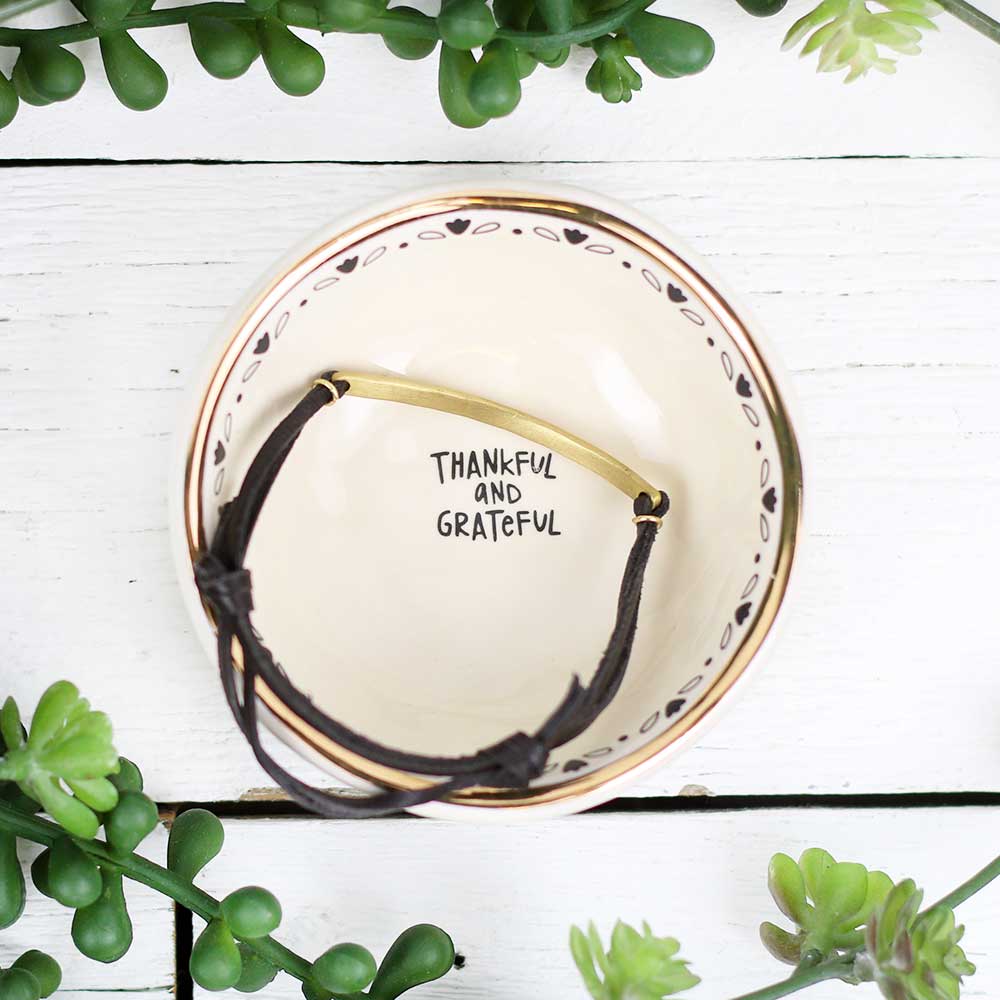 Natural Life Giving Trinket Bowl "Thankful & Grateful"