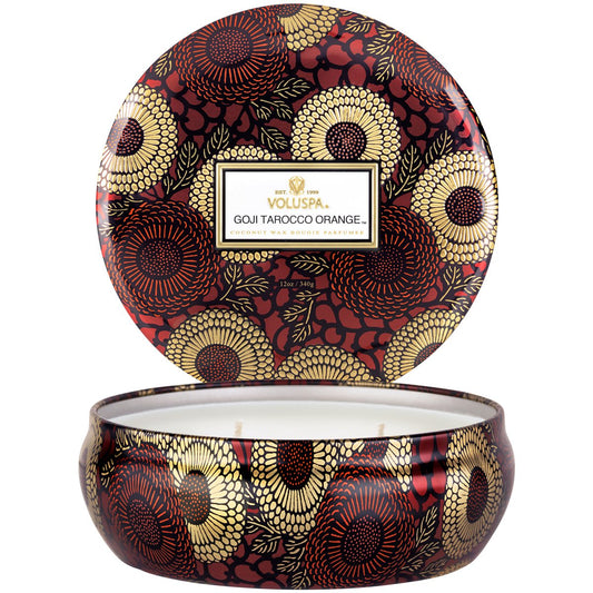 3 Wick Tin Candle - Goji Tarocco Orange