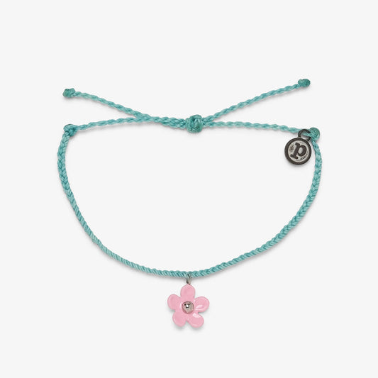 Solstice Enamel Pink Flower Bracelet - Seafoam