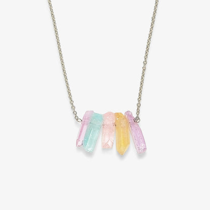 Rainbow Crystal Necklace - Silver