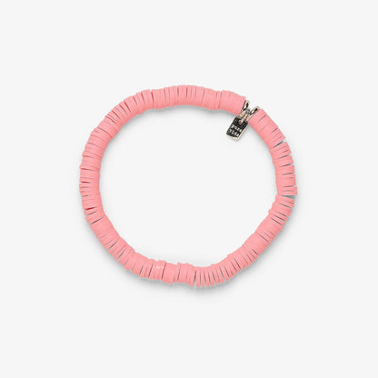 Pastel Disc Stretch Bracelet - Pink