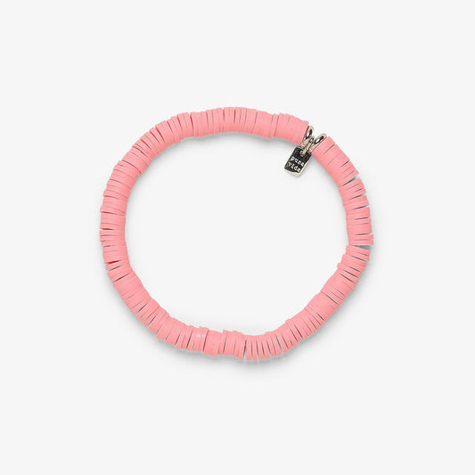 Pastel Disc Stretch Bracelet - Pink