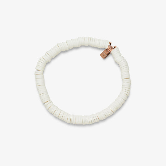 Pastel Disc Stretch Bracelet - White
