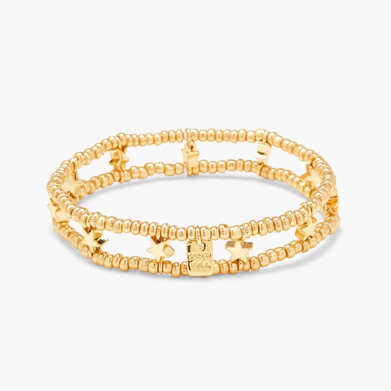 Stretch Beaded Bracelet - Gold