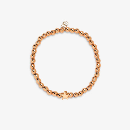 Stretch Beaded Bracelet - Rose Gold