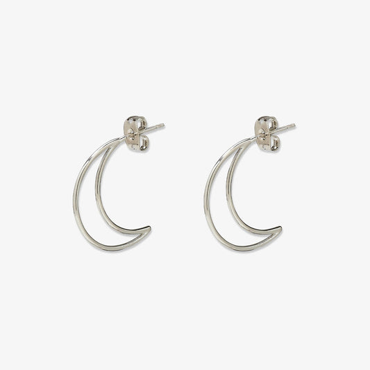 Crescent Hoops - Silver