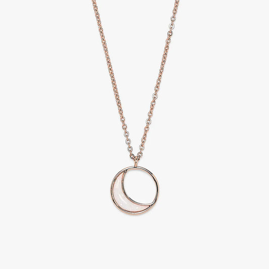 Opal Crescent Charm Necklace