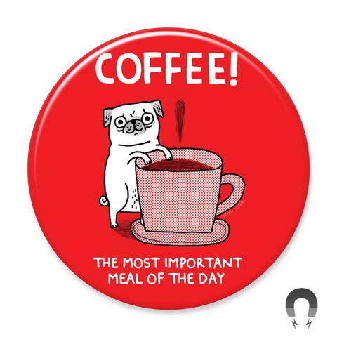 Coffee Meal Pug Magnet