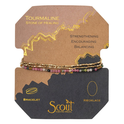 Delicate Stone Tourmaline/Gold Stone of Healing Bracelet/Necklace
