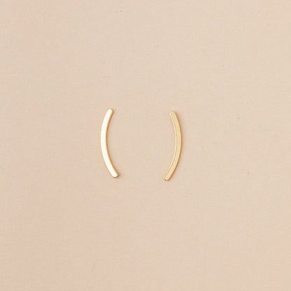 Gold Comet Curve Earrings
