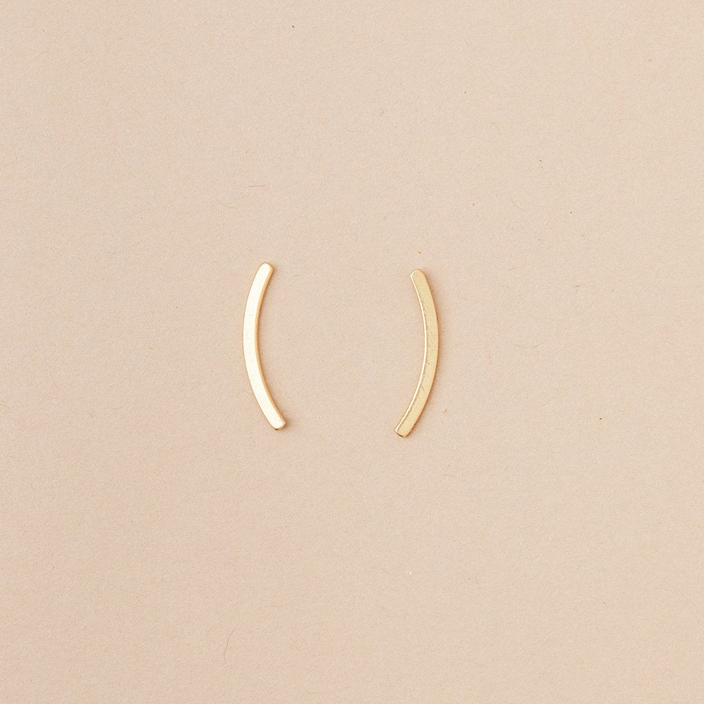 Gold Comet Curve Earrings