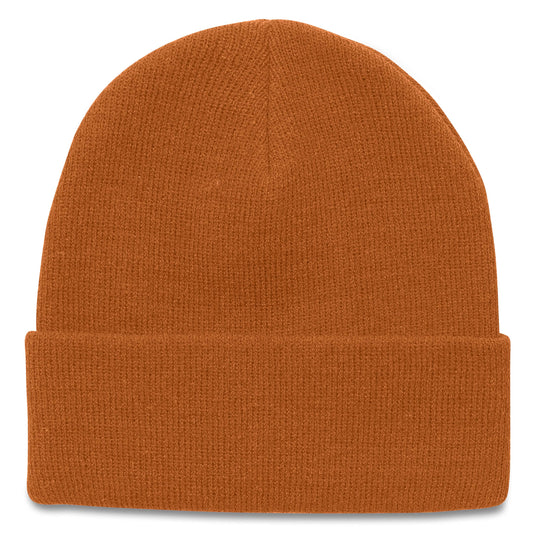 Blank Cuffed Knit Beanie - Orange