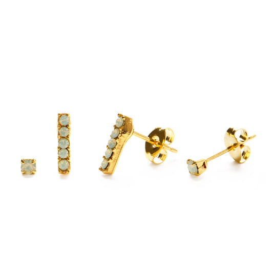 Victorian Bar Stud Set - Opal