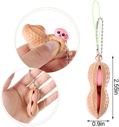 Peanut Squeeze Toy Keychain