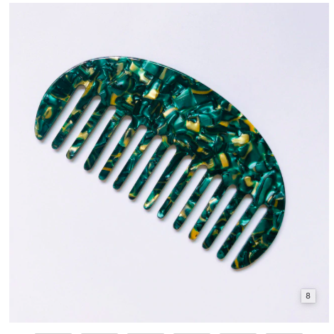 Curved Comb - Malachite