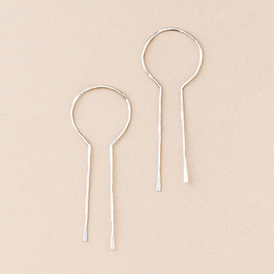 Silver Equinox Keyhole Hoops