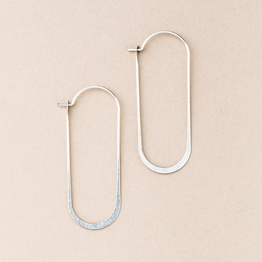 Sterling Silver Cosmic Oval Earrings