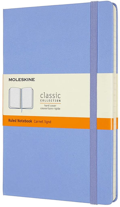 Classic Large Ruled Hard Cover Notebook - Hydrangea Blue