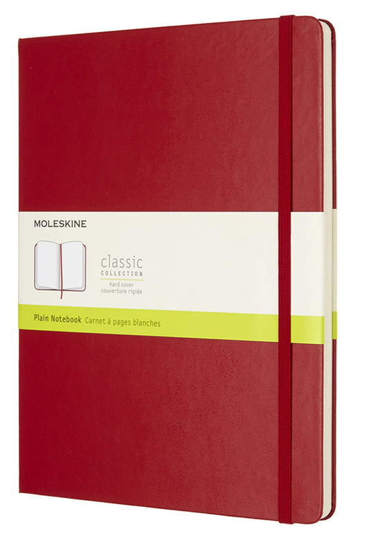 Classic XL Plain Hard Cover Notebook - Scarlet Red