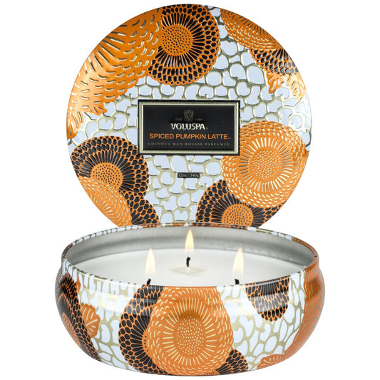 Seasonal 3 Wick Tin Candle - Spiced Pumpkin Latte